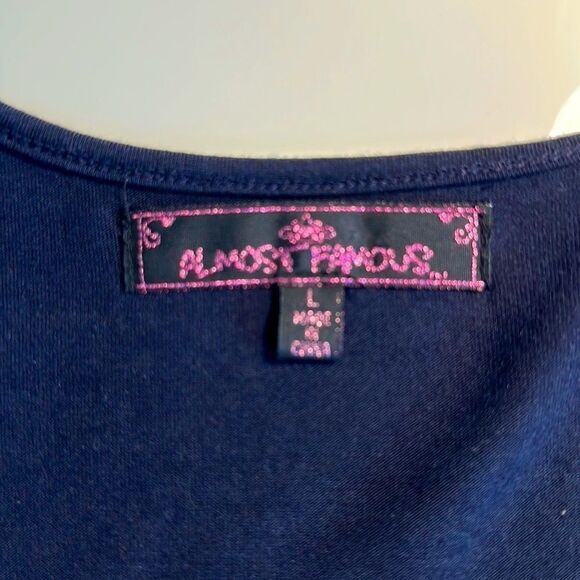 Almost Famous Sequin Tank Top- Navy Blue - Picture 4 of 4